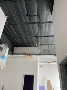 A picture of the waterproofing insulation on the ceiling